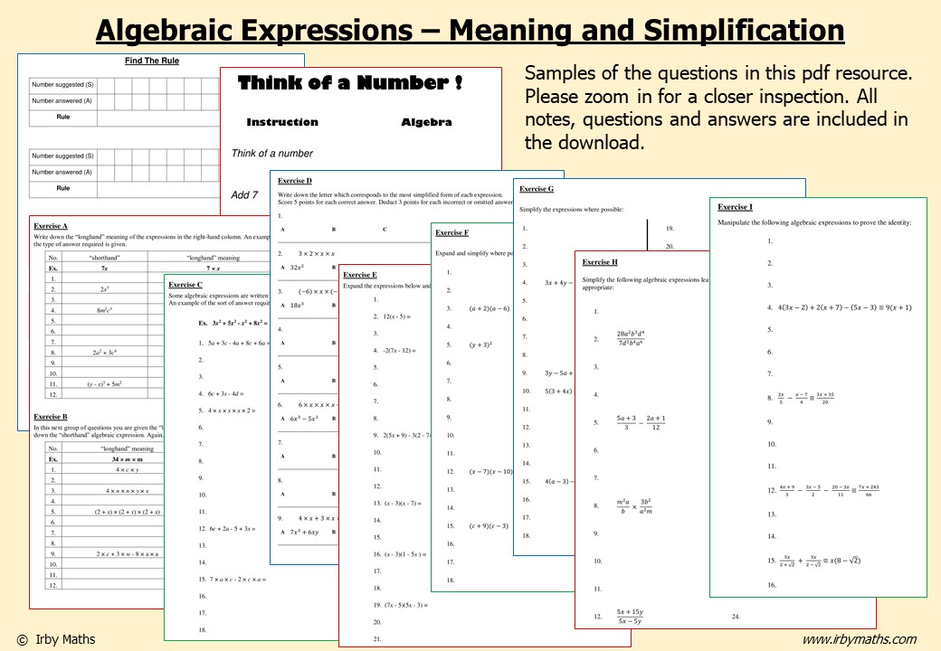 Algebra - Irby Maths